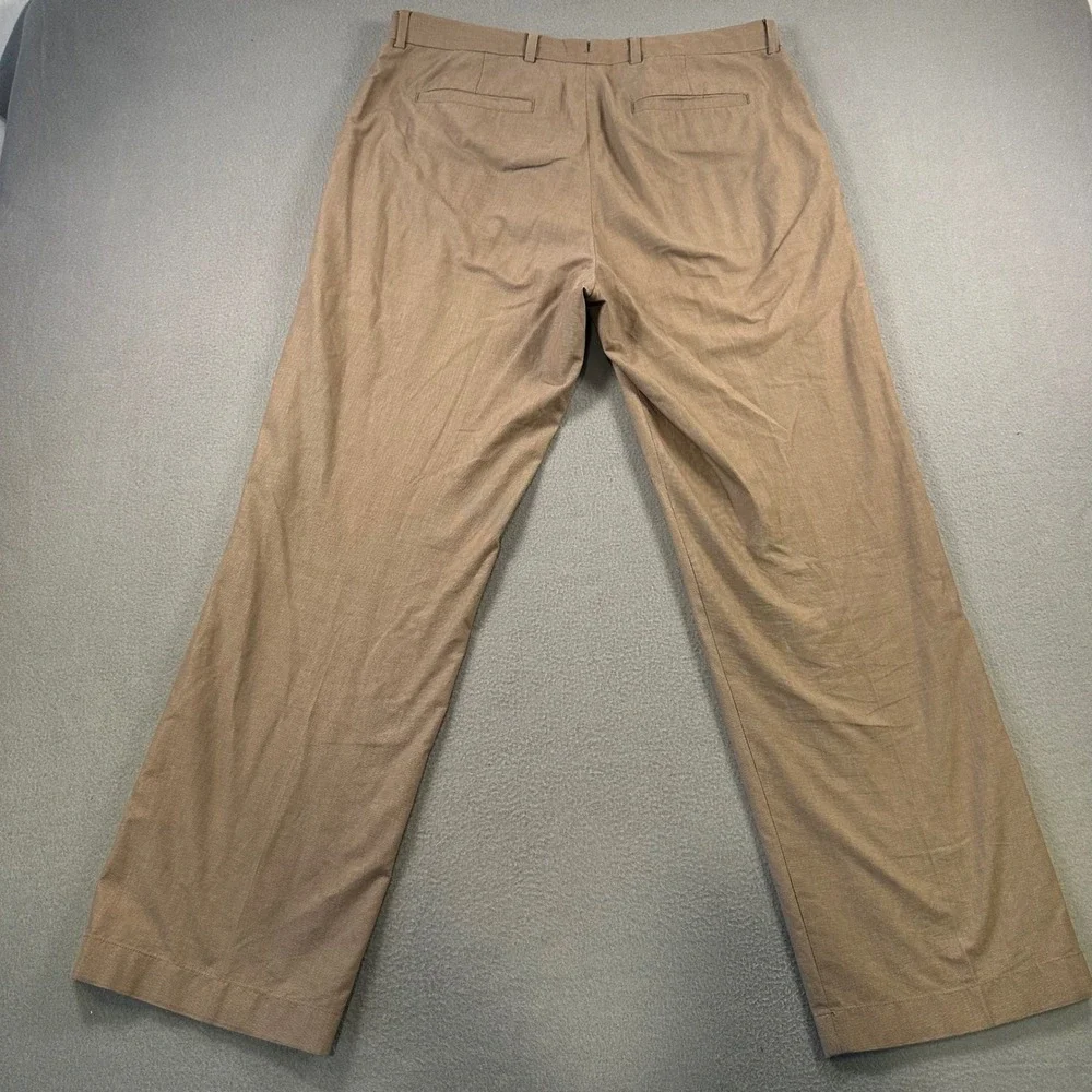 Austin Reed London Mens Tan Brown Dress Pants Flat Front Straight Leg 34W 30L